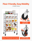 VEVOR 5 līmeņu pārvietojams uzglabāšanas statīvs ar konteineriem, 16 organizēšanas kastes, tērauda stiepļu plauktu sistēma ar riteņiem, mobilais instrumentu un piederumu organizators garāžai, noliktavai, birojam, restorānam, klasei un virtuvei