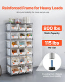 VEVOR 7 līmeņu ratiņu plaukts ar 18 organizatoru kastēm, tērauda stiepļu plaukti ar ritenīšiem, mobilais rīku organizators garāžai, noliktavai, birojam, restorānam, klasei un virtuvei