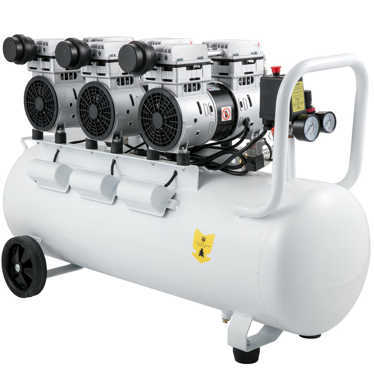 VEVOR Air Compressor 80 L, Ultra-Quiet, Oil-Free, 2.2 kW, Low Noise Level, Safe Solenoid Valve Protection