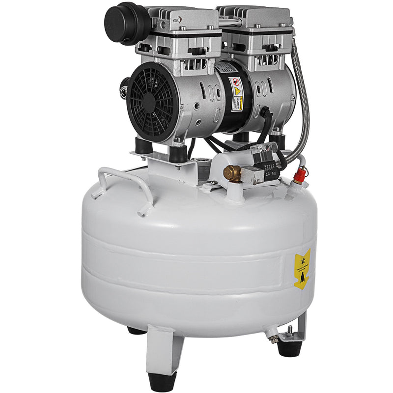 VEVOR vertikālais gaisa kompresors 30 L, īpaši kluss, bez eļļļas, 850 W, zema trokšņa līmeņa