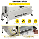 VEVOR rotējošais grills – 60 kg Ietilpība, nerūsējošā  tērauda cūkas un jēra iesma grils ar 40W motoru, regulējamu augstumu, bloķējami riteņi un baffle pārklājumu ārara kempingiem, ballītēm un BBQ