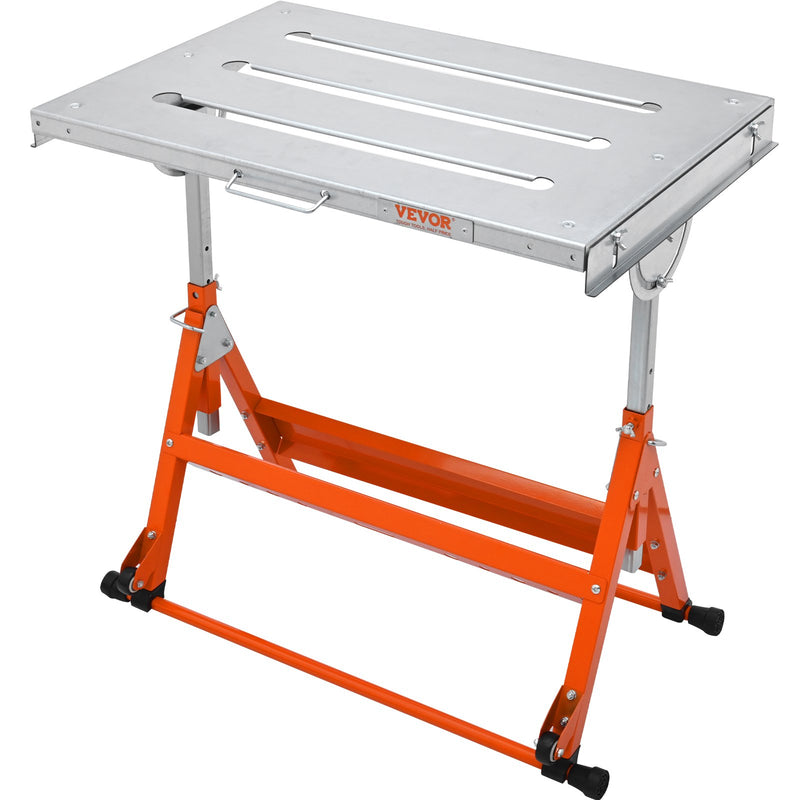 VEVOR metināšanas galds 76 × 51 cm, 181 kg slodze, ar ritentiņiem, salokāms, 3 leņķi, regulējams augstums, vadotņu sliedes
