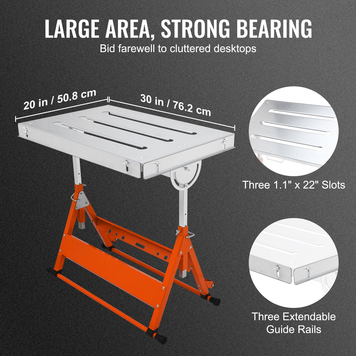 VEVOR Folding Welding Table 76 × 51 cm, 181 kg, on Wheels, 3 Angles, Adjustable Height
