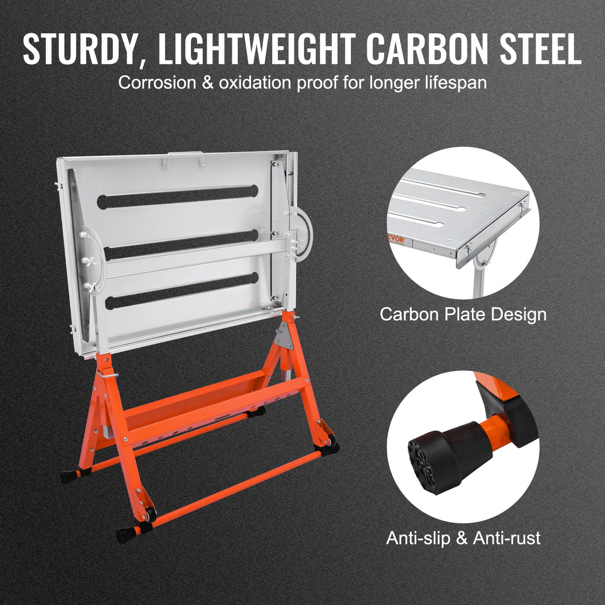 VEVOR Folding Welding Table 76 × 51 cm, 181 kg, on Wheels, 3 Angles, Adjustable Height