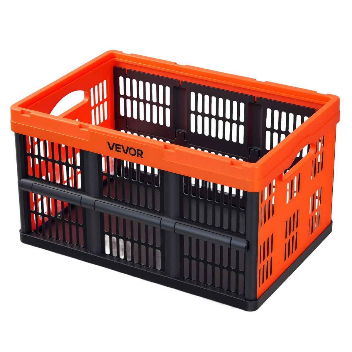 VEVOR salokāmas plastmasas uzglabāšanas kastes 45 l, 6 gab., sakraujami konteineri ar rokturiem ar kravnesību līdz 15 kg katrai kastei mājas organizēšanai - ZEMLETES.LV