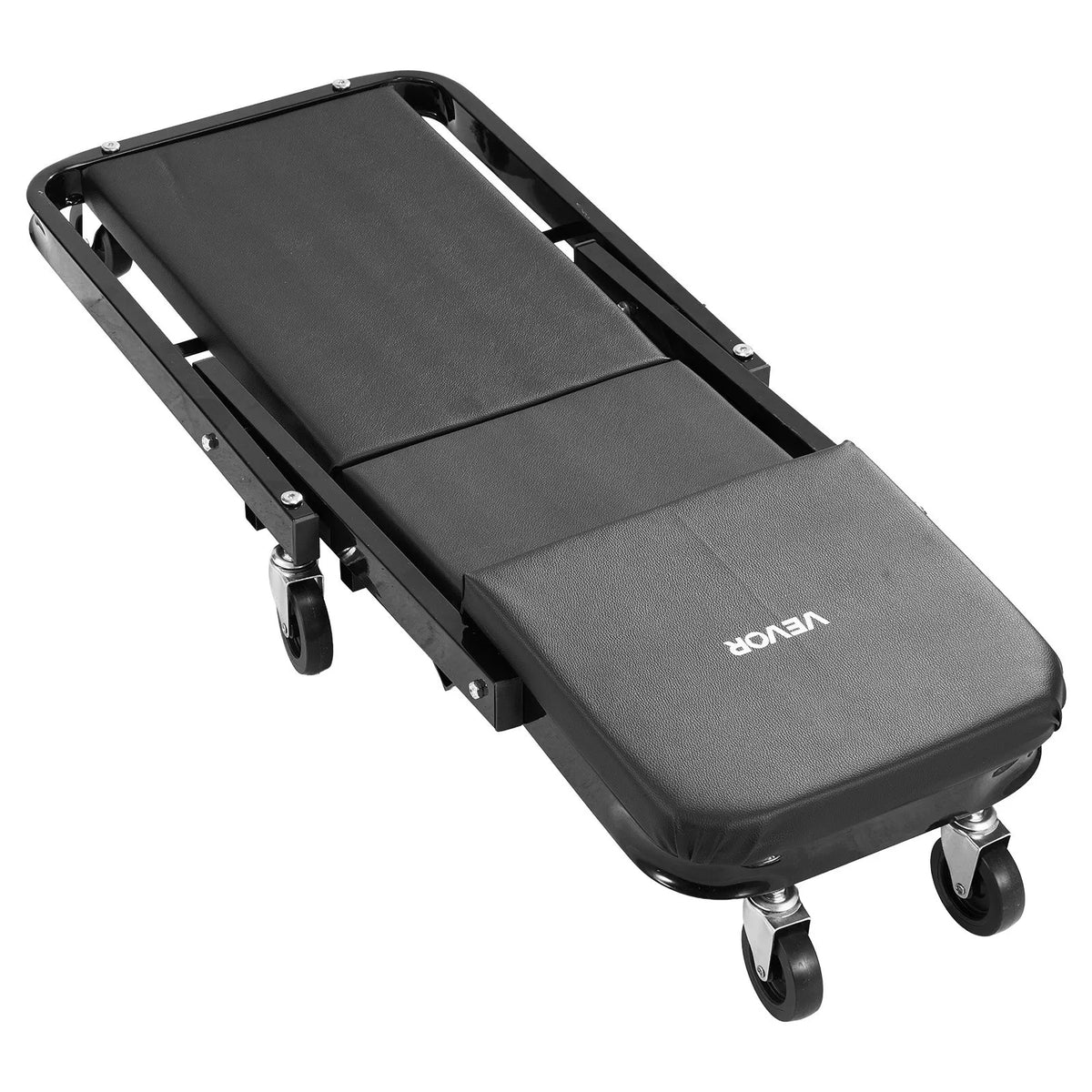 VEVOR 101,5 cm 3 vienā salokāms mehāniķa guļratis un sēdeklis, Z veida garāžas ratiņi auto remontam, 218 kg nestspēja, 6 grozāmi riteņi, polsterēts sēdeklis