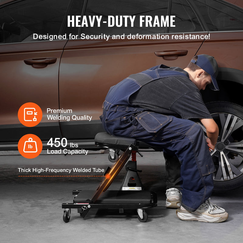 VEVOR 40 collu Salokāmais "Z" Garāžas Mehāniķa Ratiņkrēsls / Sols - 204 kg Ietilpība