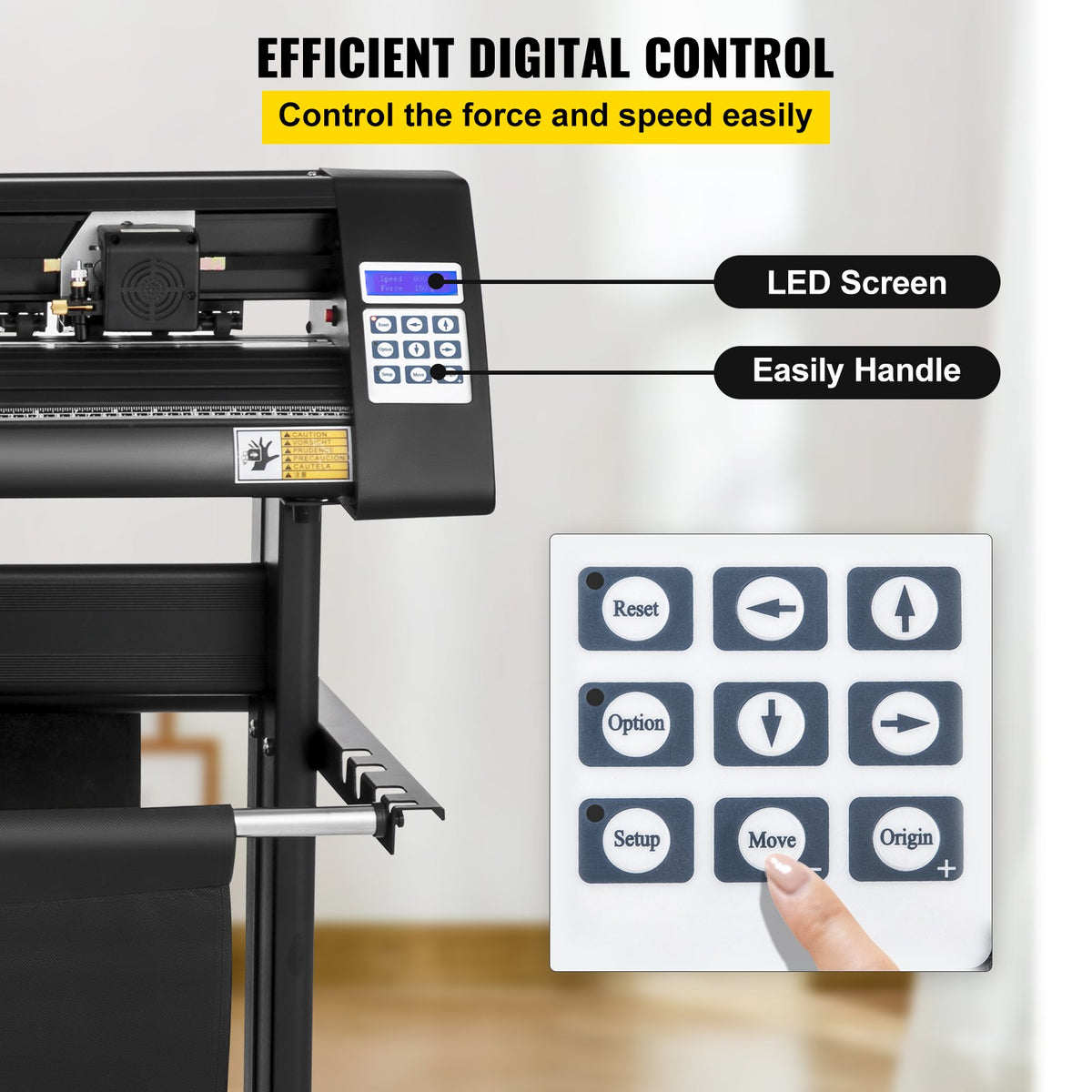 VEVOR vinüülilõikeplotter 1350 mm aluse, LED-ekraani ja optilise anduriga, SignCut, Mac ja Windows