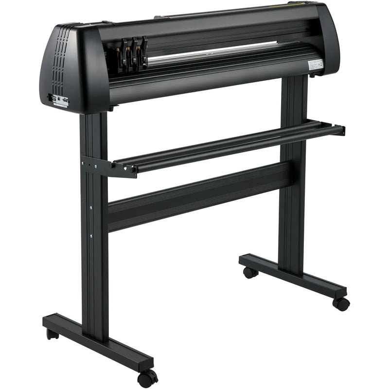 VEVOR vinila griešanas ploteris ar statīvu, papīra padeves platums 870 mm, SignMaster programmatūra, regulējams griešanas spēks un ātrums, LCD displejs, vinila griešanas iekārta uzlīmju un uzrakstu izgatavošanai