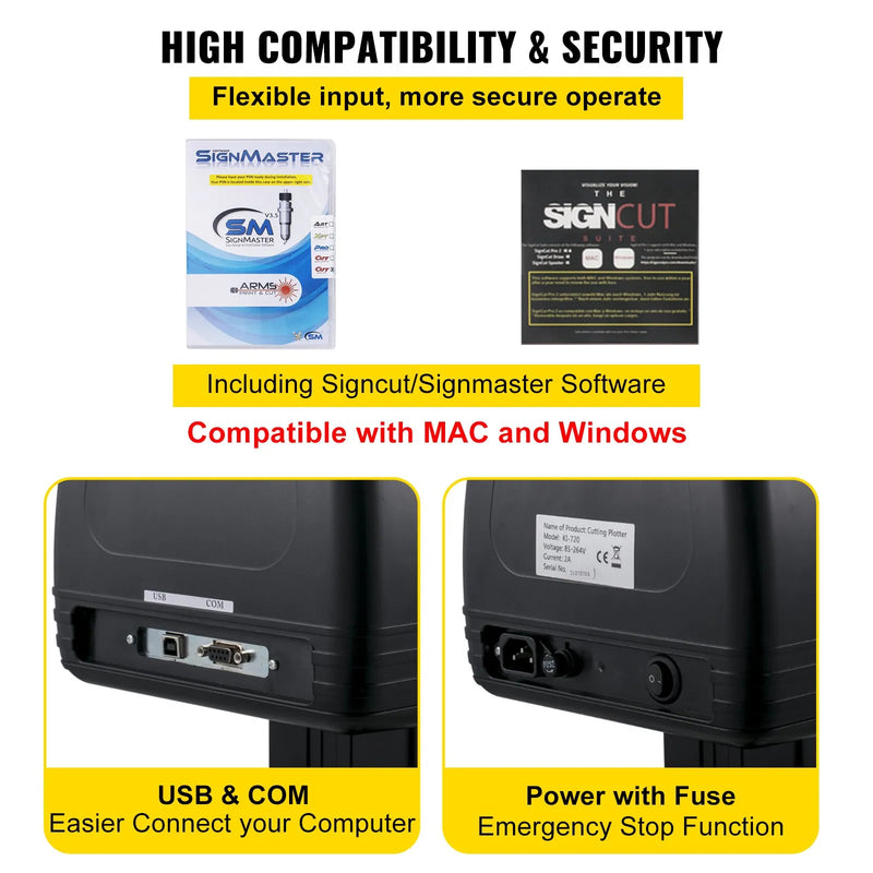 VEVOR vinila griešanas ploteris 870 mm, vinila griešanas iekārta ar SignCut programmatūru, saderīga ar Windows