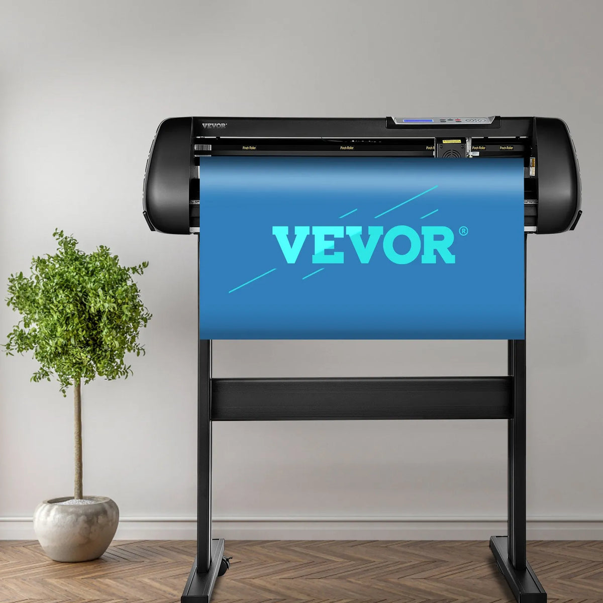 VEVOR vinila griešanas ploteris 864 mm, griešanas plotera iekārta ar offline griešanas funkciju, mobilais Bluetooth savienojums, precīza rullīšu vārpsta, regulējams ātrums un spiediens, SignMaster programmatūra DIY uzrakstiem, asmens Windows sistēmai - ZEMLETES.LV