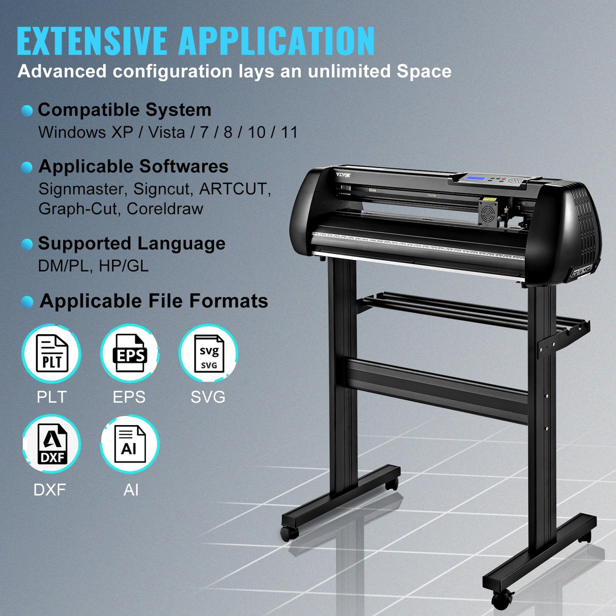 VEVOR vinüülilõikeplotter 720 mm Bluetoothi ja võrguühenduseta lõikamisega, SignMaster, Windows