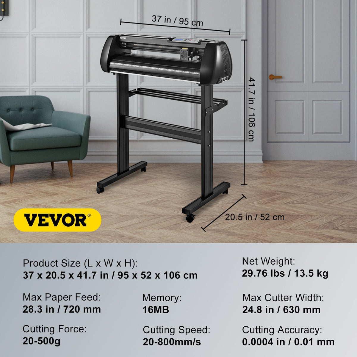 VEVOR vinüülilõikeplotter 720 mm Bluetoothi ja võrguühenduseta lõikamisega, SignMaster, Windows