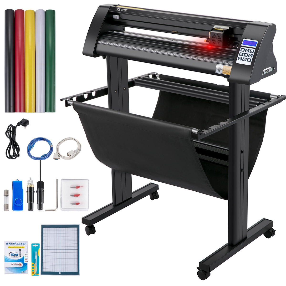 VEVOR vinüülilõikeplotter 720 mm LED-ekraani ja optilise anduriga, SignMaster, Windows