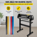 VEVOR vinila griešanas iekārta ar grīdas statīvu un SignMaster  programmatūru Windows sistēmai, 71 cm griešanas ploteris, regulējams ātrums un spēks, paredzēta zīmēm, baneriem un uzlīmēm