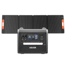 VEVOR pārnēsājama elektroenerģijas stacija 2400 W ar 200 W salokāmu saules paneli, 2160 Wh paplašināma LiFePO4 akumulatora sistēma ar 10 izejām un regulējamu ievades jaudu mājai, kempingam un kemperiem