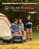 VEVOR pārnēsājama elektroenerģijas stacija 2400 W ar 2 × 200 W salokāmiem saules paneļiem, 2160 Wh paplašināma LiFePO4 akumulatora sistēma ar 10 izejām mājai, kempingam un kemperiem