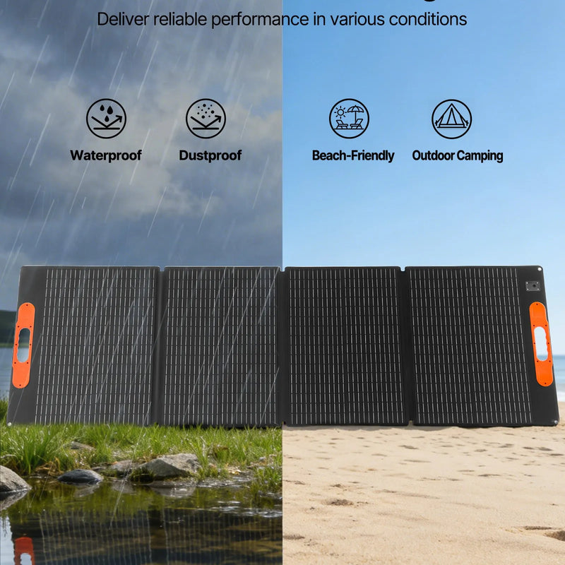 VEVOR pārnēsājama elektroenerģijas stacija 2400 W ar 2 × 200 W salokāmiem saules paneļiem, 2160 Wh paplašināma LiFePO4 akumulatora sistēma ar 10 izejām mājai, kempingam un kemperiem