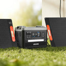 VEVOR pārnēsājama elektroenerģijas stacija 2400 W ar 2 × 200 W salokāmiem saules paneļiem, 2160 Wh paplašināma LiFePO4 akumulatora sistēma ar 10 izejām mājai, kempingam un kemperiem
