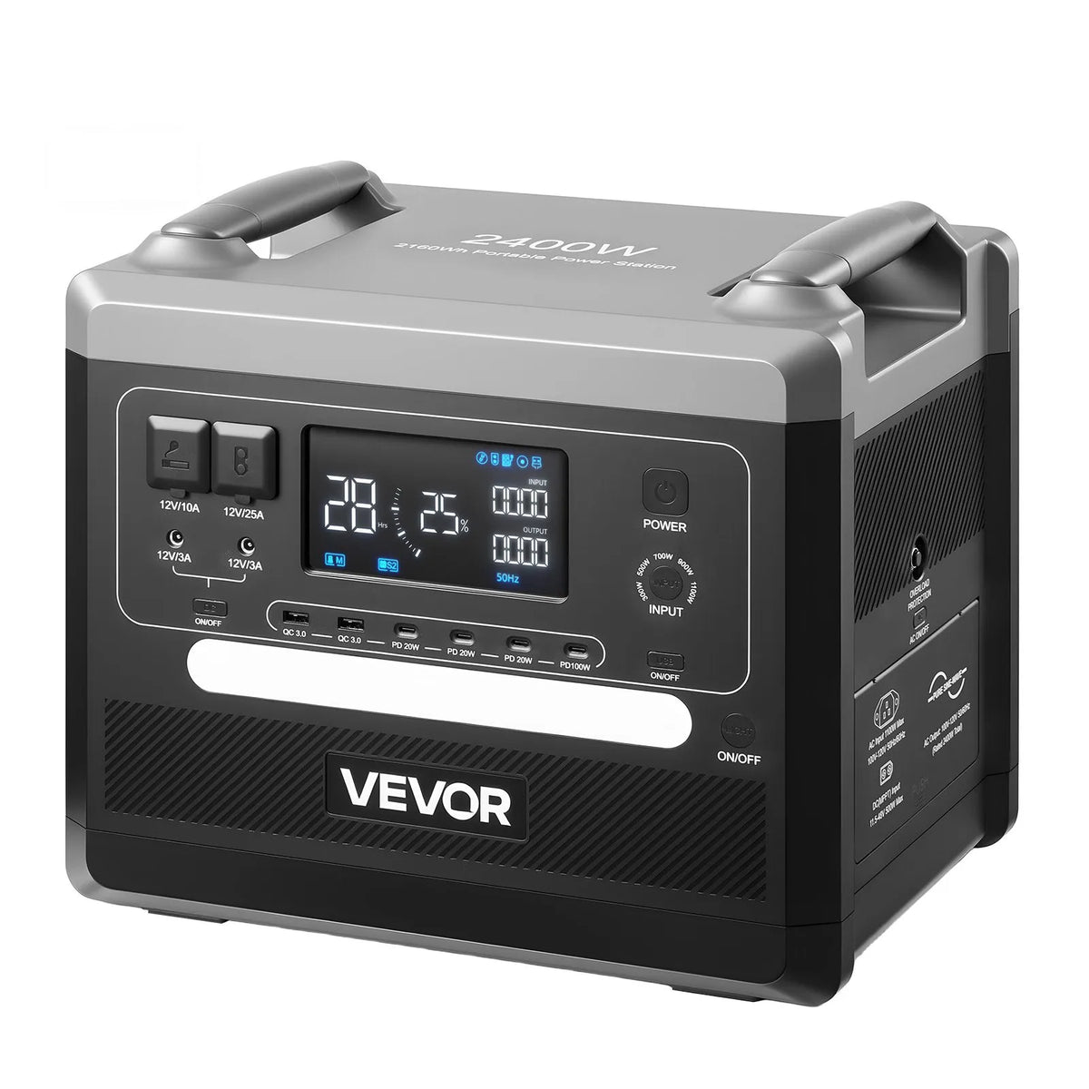 VEVOR Uzlādes stacija 2400W/2160Wh — paplašināma