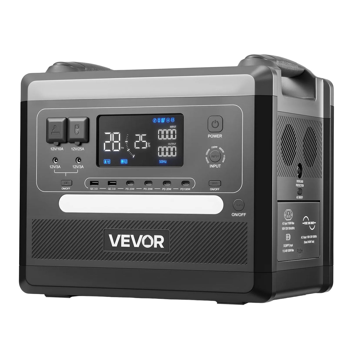 VEVOR Uzlādes stacija 2400W/2160Wh — paplašināma