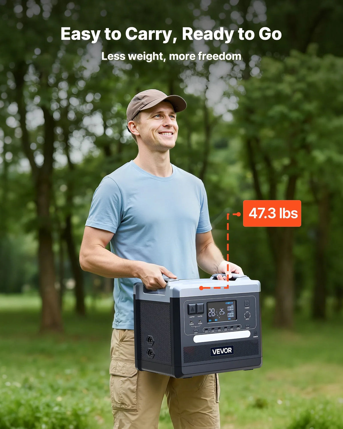 VEVOR Uzlādes stacija 2400W/2160Wh — paplašināma