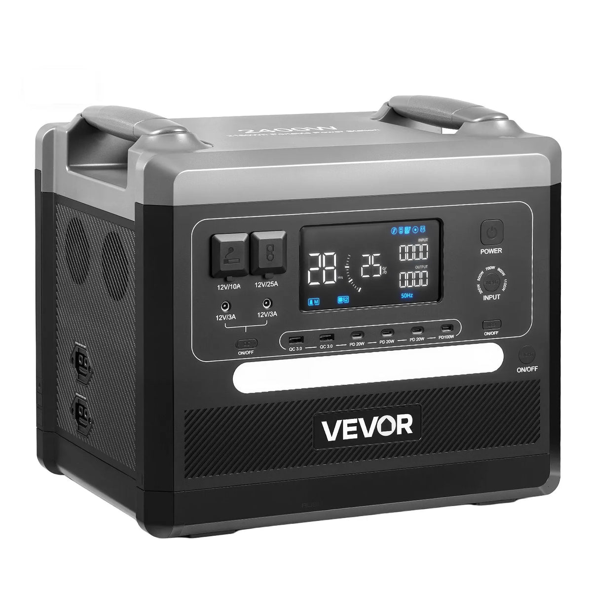 VEVOR Uzlādes stacija 2400W/2160Wh — paplašināma