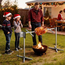 VEVOR elektriskais rotācijas grils AC 220–240 V ar 8 augstuma līmeņiem, 38 W motoru, nerūsējošā tērauda konstrukciju un maksimālo slodzi 40 kg, automātisks BBQ grila komplekts ballītēm ārpus telpām