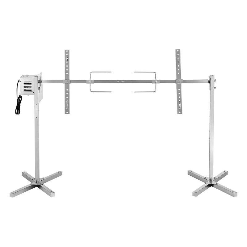 VEVOR elektriskais rotācijas grils AC 220–240 V ar 8 augstuma līmeņiem, 38 W motoru, nerūsējošā tērauda konstrukciju un maksimālo slodzi 60 kg, automātisks BBQ grila komplekts pasākumiem