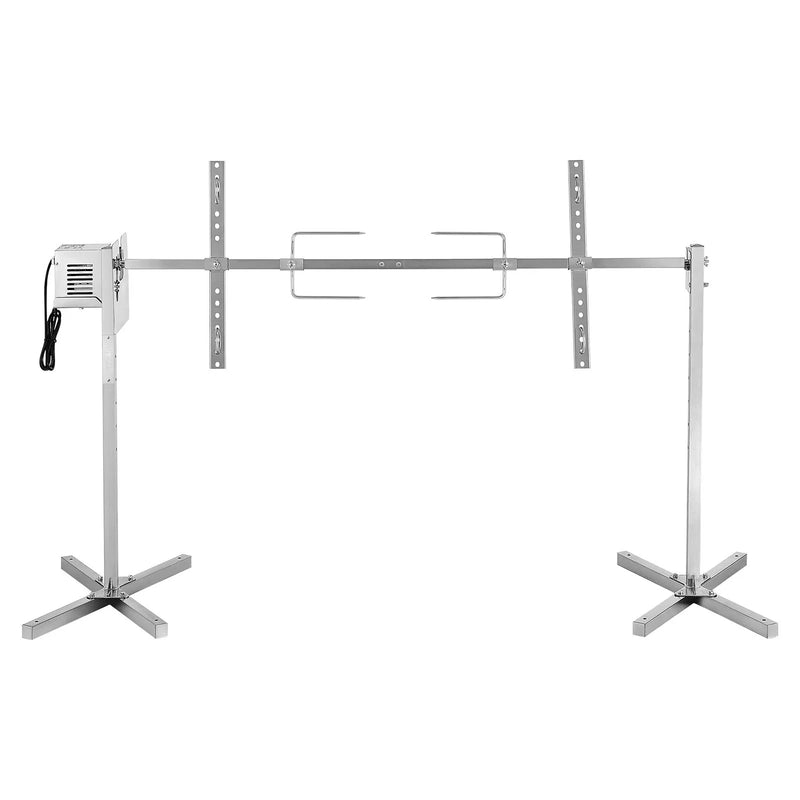 VEVOR elektriskais rotācijas grils AC 220–240 V ar 8 augstuma līmeņiem, 38 W motoru, nerūsējošā tērauda konstrukciju un maksimālo slodzi 60 kg, automātisks BBQ grila komplekts pasākumiem