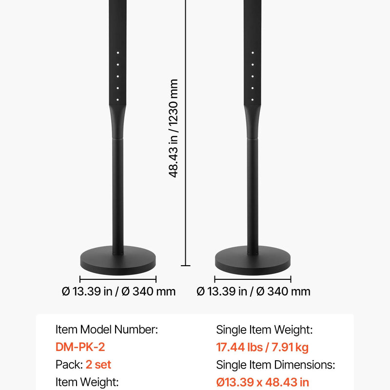 VEVOR pārnēsājams zīmju statīvs, 2 gab., augstums 1230 mm, metāla statīvi ar smaga čuguna pamatni, vairāku caurumu dizains ērtai uzstādīšanai, vēja izturīgs, lietošanai telpās un ārā, stāvvietām, brīdinājumiem, paziņojumiem - ZEMLETES.LV