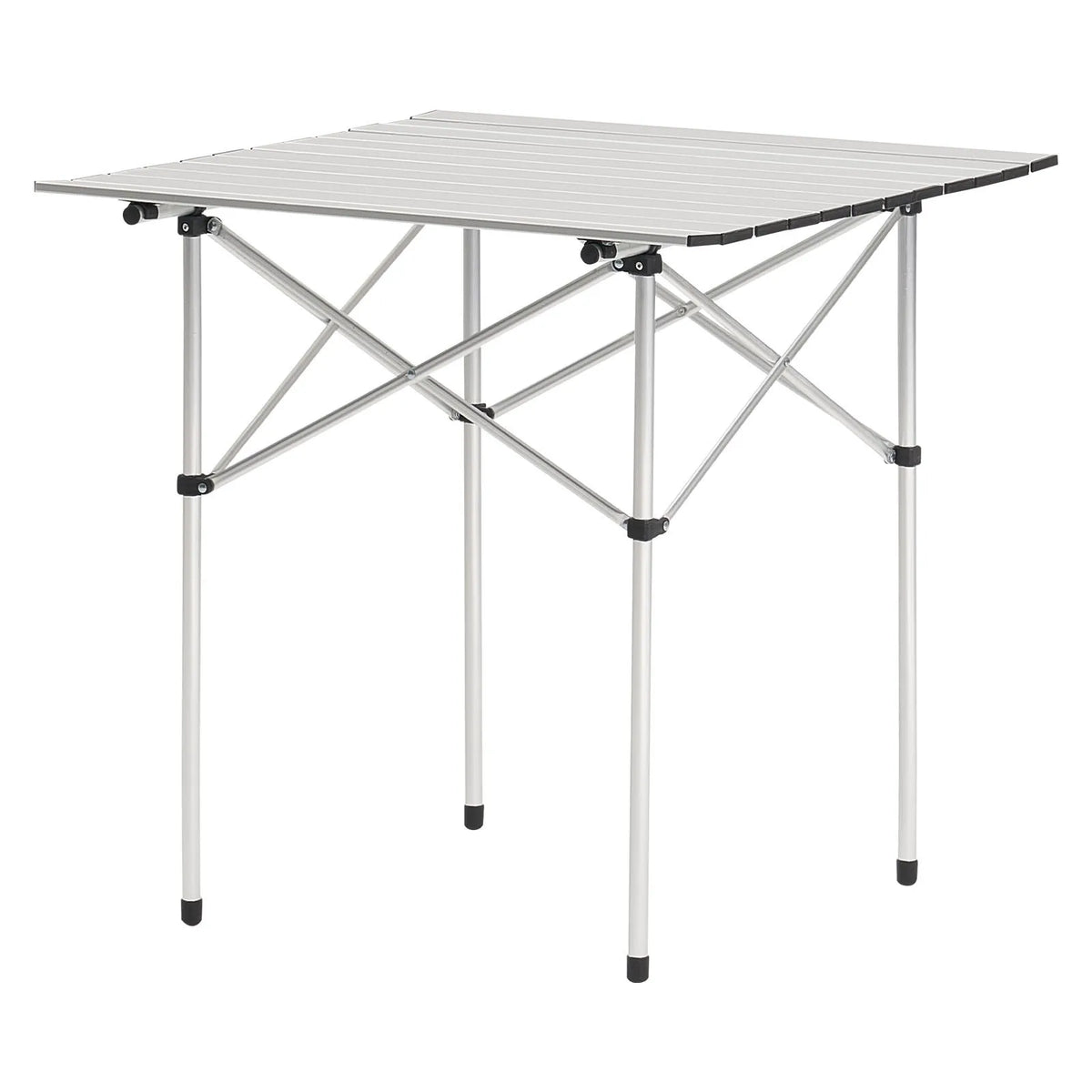 Folding Camping Table, Lightweight Portable Aluminium Table with Rolling Surface, Compact Design with Carry Bag, Suitable for Outdoor Cooking, Picnics, Travelling and Beach Relaxation, Silver VEVOR