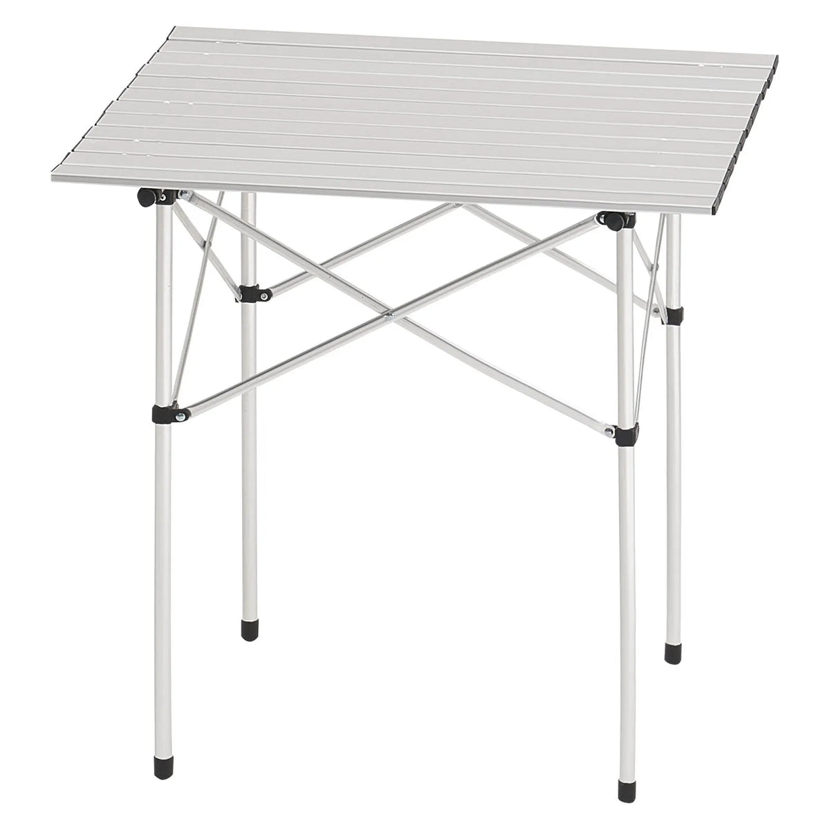 Folding Camping Table, Lightweight Portable Aluminium Table with Rolling Surface, Compact Design with Carry Bag, Suitable for Outdoor Cooking, Picnics, Travelling and Beach Relaxation, Silver VEVOR