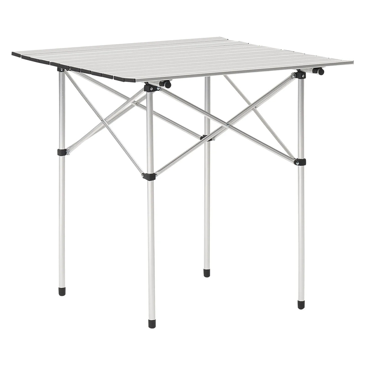 Folding Camping Table, Lightweight Portable Aluminium Table with Rolling Surface, Compact Design with Carry Bag, Suitable for Outdoor Cooking, Picnics, Travelling and Beach Relaxation, Silver VEVOR