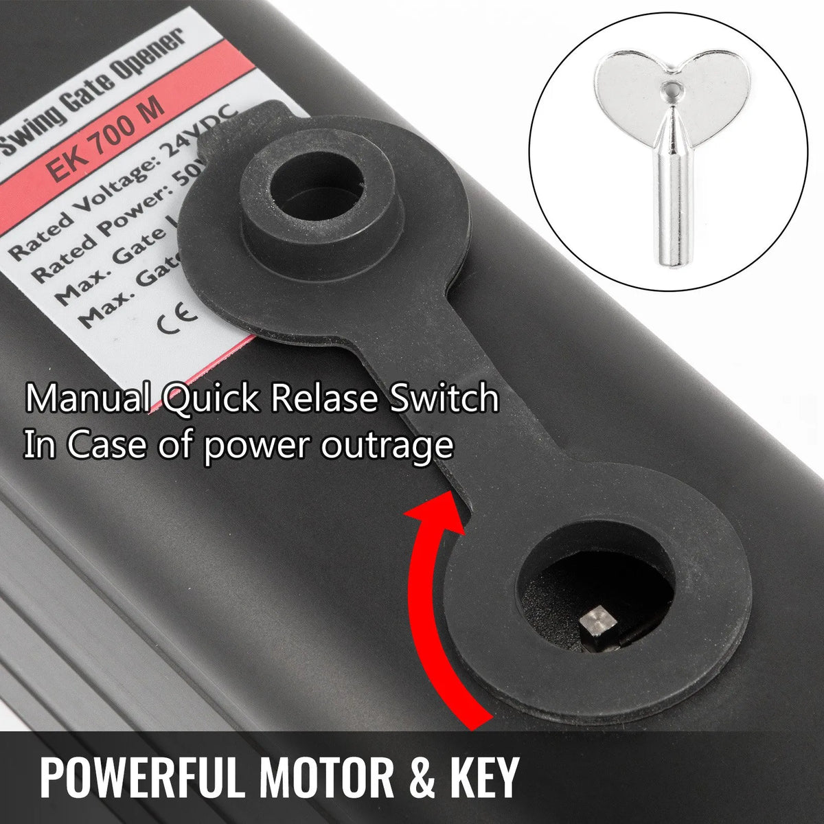 VEVOR Linear Swing Gate Opener 380 kg, with Remote Control, for Gates up to 5.5 m