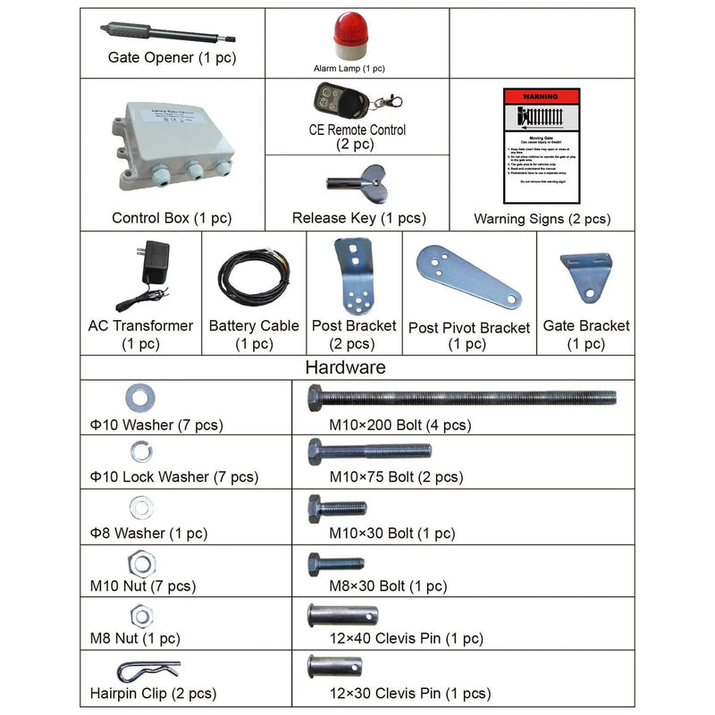 VEVOR Lineārais veramo vārtu atvērējs 380 kg, ar tālvadības pulti, vārtiem līdz 5,5 m garumā