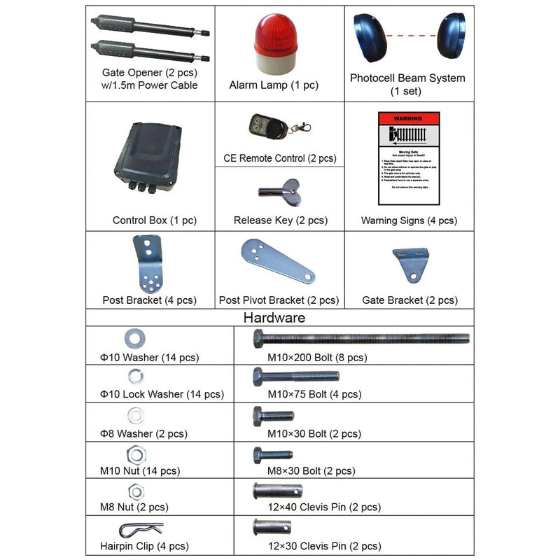VEVOR Automātiskais divkustību vārtu atvērējs garāžas vārtiem 457 mm