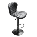 VEVOR bāra krēslu komplekts (4 gab.), moderni augstuma regulējami grozāmi krēsli ar atzveltni un kāju balstu, PU ādas apdari, bez roku balstiem, piemēroti virtuves salai, bāra letei vai ēdamistabai, melni