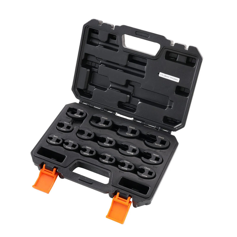 Crowfoot tipa atslēgu komplekts ar 12,7 mm stiprinājuma izmēru.