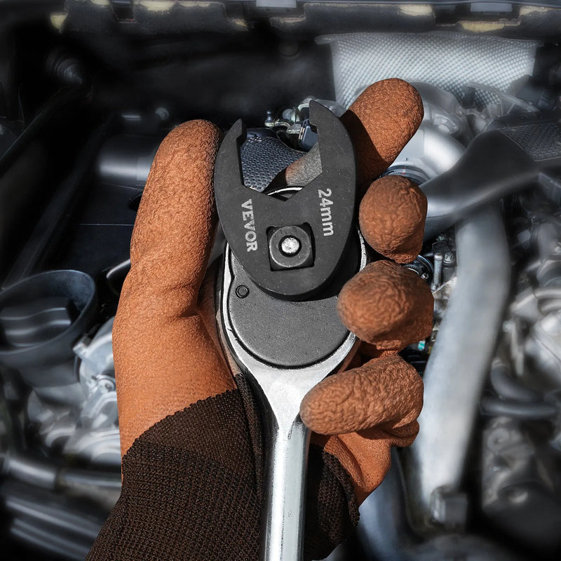 Crowfoot tipa atslēgu komplekts ar 12,7 mm stiprinājuma izmēru.