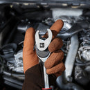 9,5 mm pieslēguma "crowfoot" tipa 24 gab. atslēgu komplekts ar 2 pagarinātājiem, SAE 9,5-25,4 mm un metriski 10-22 mm, CR-MO tērauds, ar EVA instrumentu organizētāju