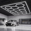 VEVOR sešstūru LED garāžas gaismeklis 672W, 80640lm, 6500K, 14 sekcijas