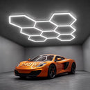 VEVOR sešstūru LED garāžas gaismeklis 248W, 29760lm, 6500K, 8 sekcijas