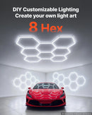 VEVOR sešstūru LED garāžas gaismeklis 248W, 29760lm, 6500K, 8 sekcijas