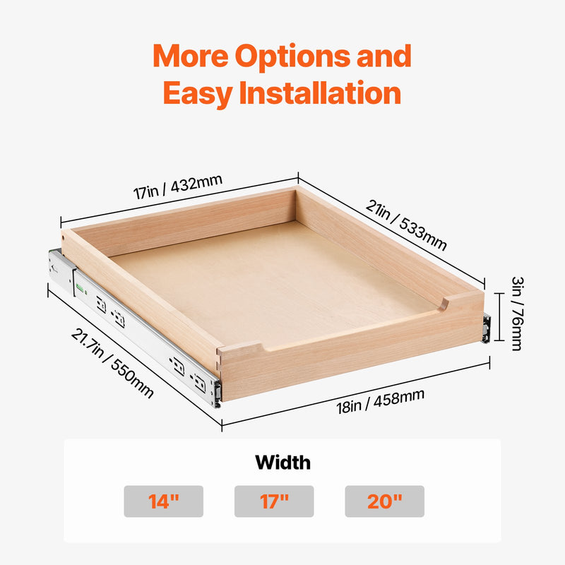 Организаторы VEVOR Izvelkamais skapja ar miksto aizvēršanu, izvelkams plaukts, koka atvilktne, пластины 43 см x диаметр 53 см