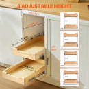 VEVOR 2 līmeņu izvelkamais skapja organizators, ar mīkstu aizvēršanu, izvelkams koka atvilktne 35,5 cm x 53,3 cm