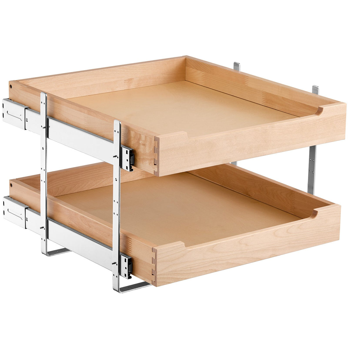 VEVOR Two-Tier Pull-Out Cabinet Organiser with Soft Close, 508 x 533 mm, Wood
