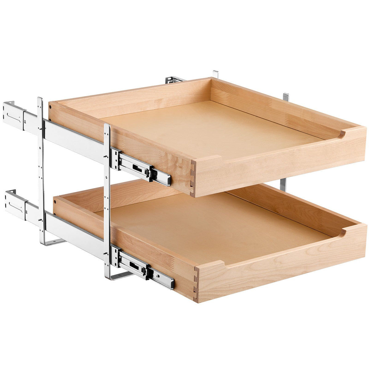 VEVOR Two-Tier Pull-Out Cabinet Organiser with Soft Close, 508 x 533 mm, Wood