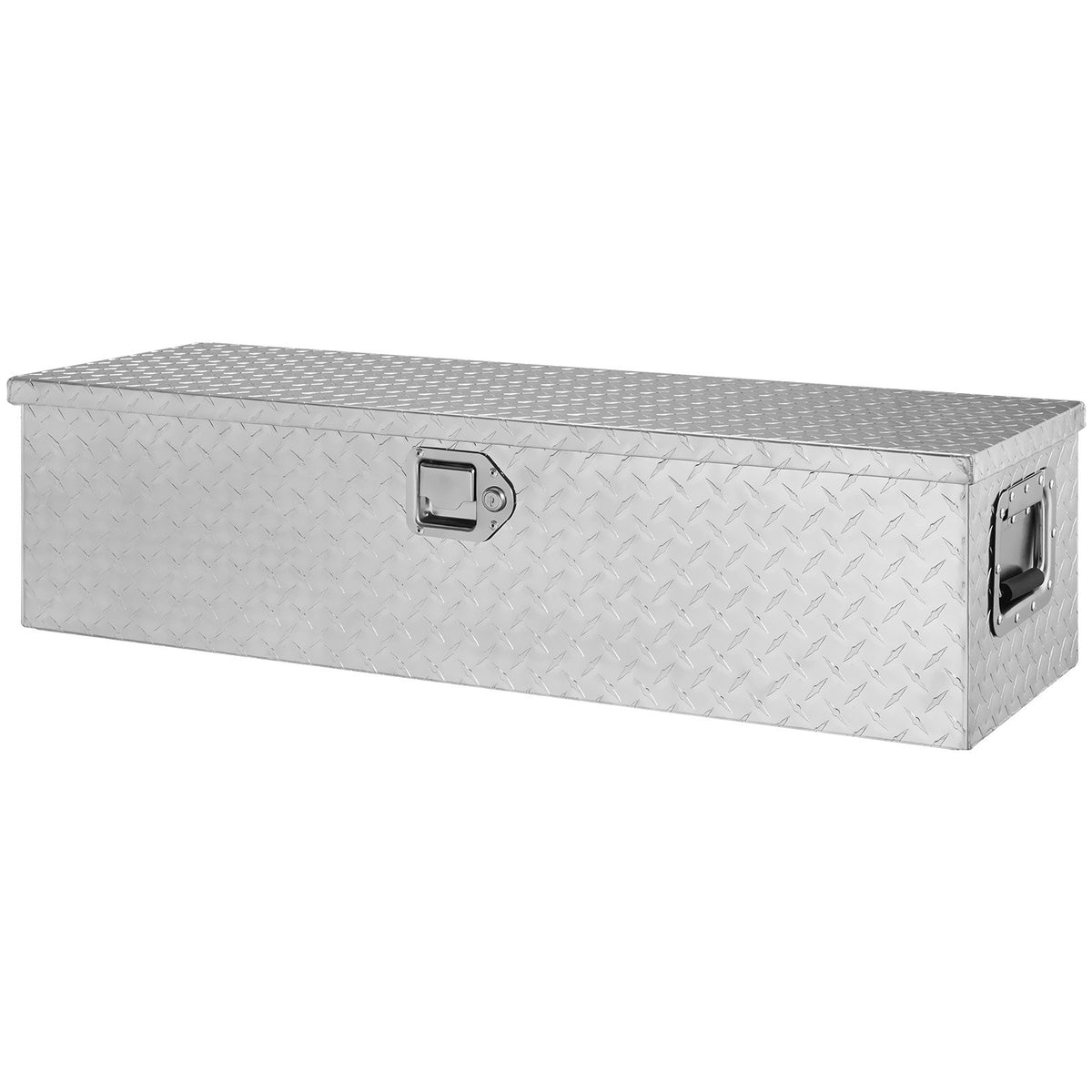 Heavy-duty aluminium tool box 990×330×255 mm, silver, with handle and lock, suitable for trucks, trailers and campers