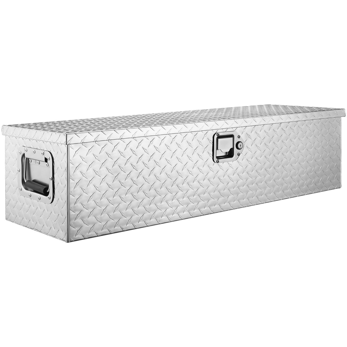 Heavy-duty aluminium tool box 990×330×255 mm, silver, with handle and lock, suitable for trucks, trailers and campers